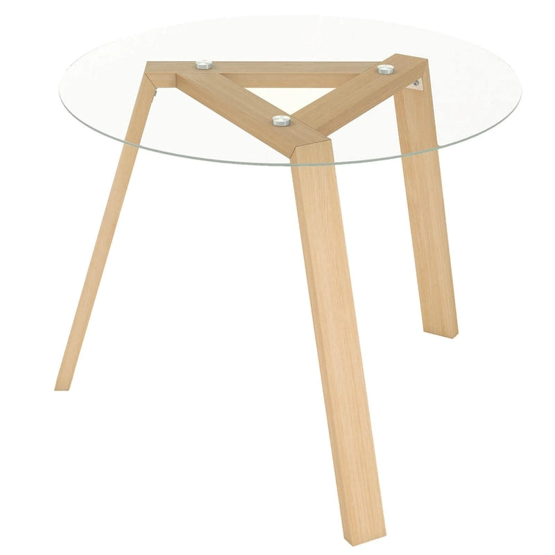 Costway 36 Round Glass Dining Table for 4 with Tempered Glass - See Details 3