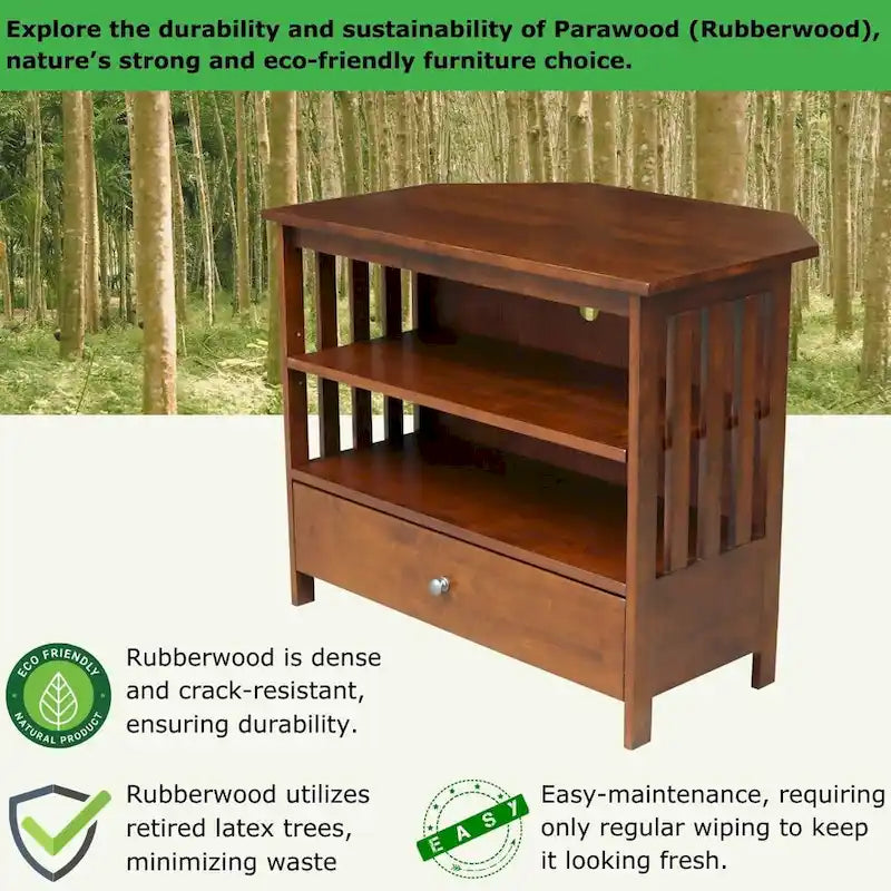 Solid Hardwood Mission Corner TV Stand 18