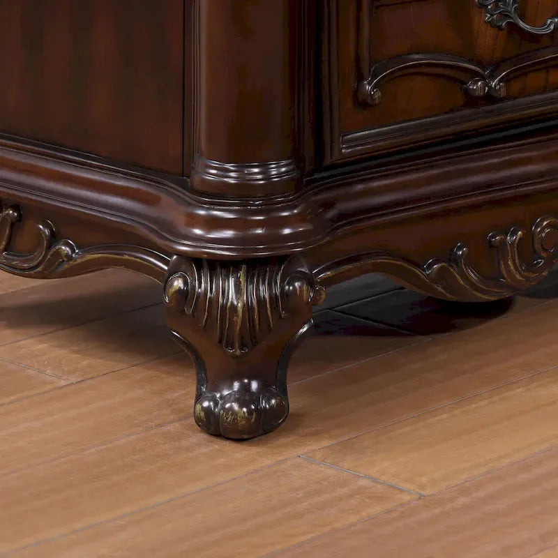 Furniture of America Eugene Set Camera da Letto Tradizionale 3 Pezzi in Legno di Ciliegio Scuro con Pannelli 7