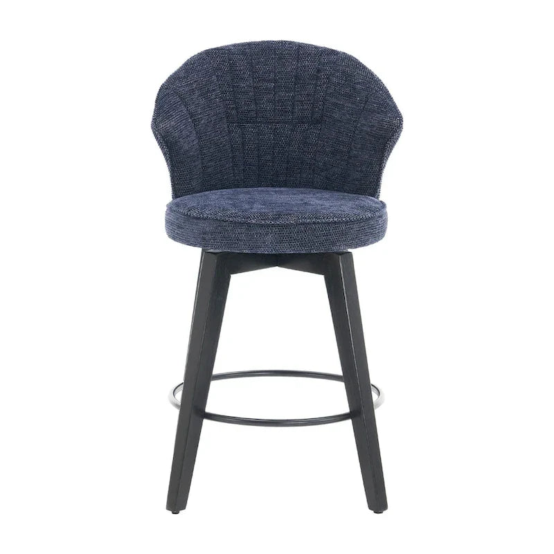 Swivel Bar Stools Set of 2, Upholstered Dining Room Chairs with Wide Backrest, Counter Height Chair with Metal Legs 11