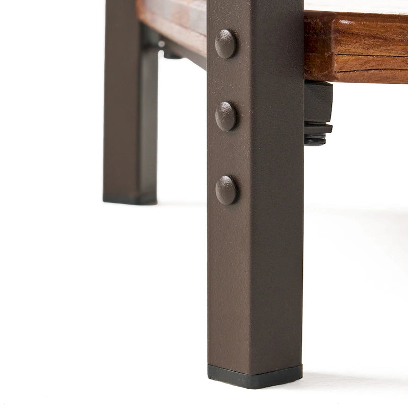Tavolino laterale in metallo rustico Ronan Wood di Christopher Knight Home 8