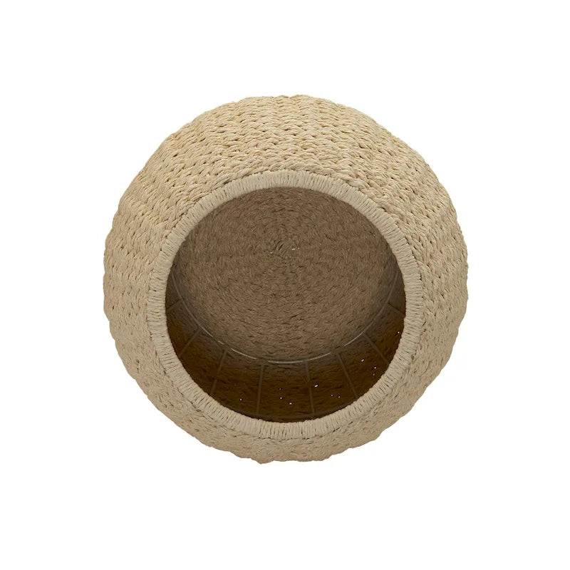 Household Essentials Handwoven Barrel Wicker Storage Basket Side Table - 17.0L x 17.0W x 19.0H 26