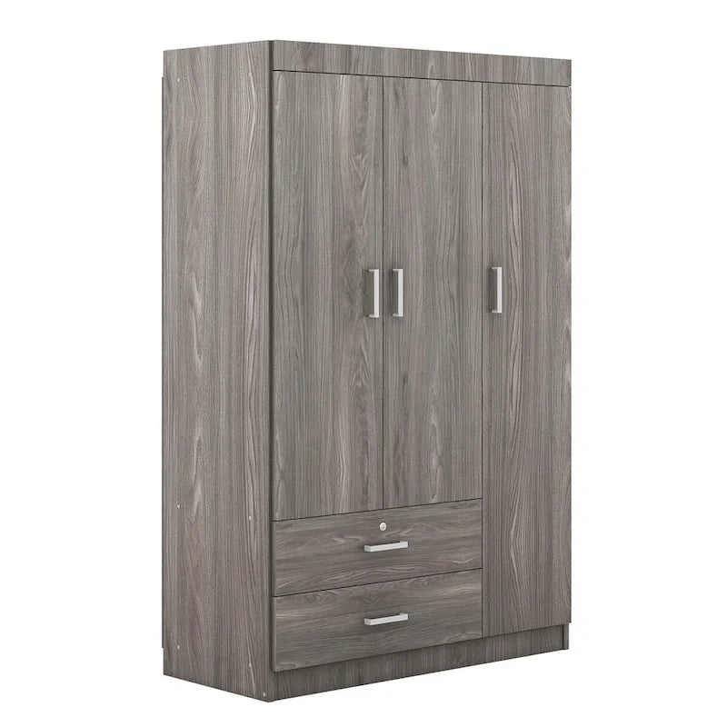 3-Door Wardrobe with 2 Drawers 18