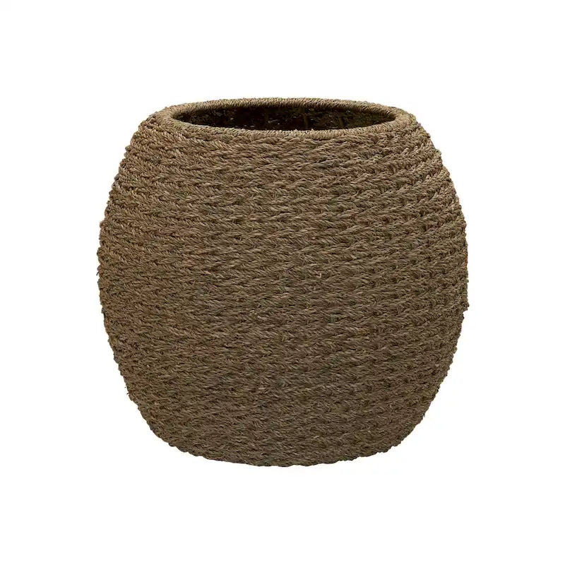 Household Essentials Handwoven Barrel Wicker Storage Basket Side Table - 17.0L x 17.0W x 19.0H 15