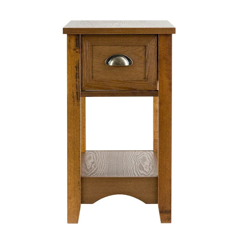 Gymax Set of 2 Contemporary Side End Table Compact Table w/ Drawer - 13  X 22  X 23  (L X W X H) 31