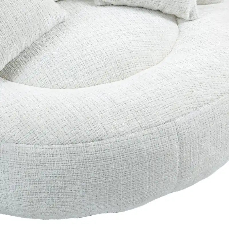 Chenille High Back Lazy Sofa with 3 Pillows and Oversized Bean Bag Chair 13