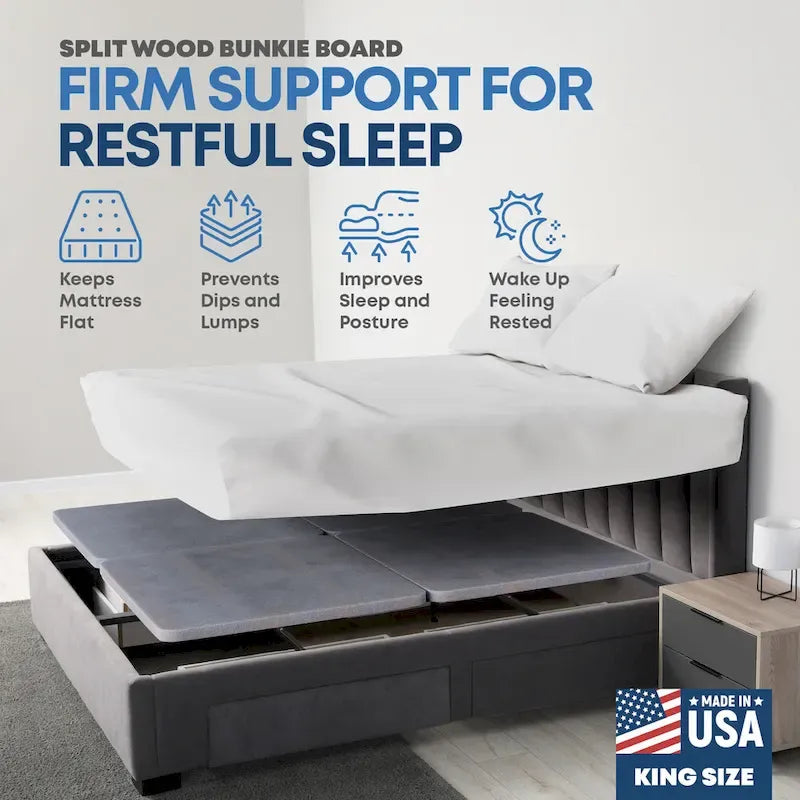 1.5 Split Wood Bunkie Board, Fully Assembled, Fabric Ventilation Cover - Replaces Wooden Slats or Box Spring for Bed Frames 5
