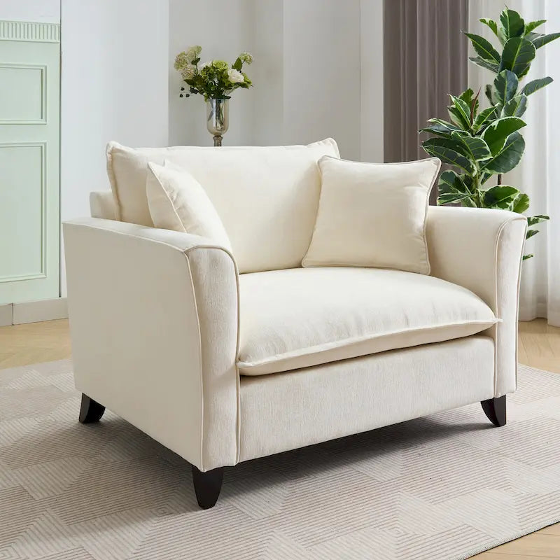 Oversized Chenille Fabric Armchair 9
