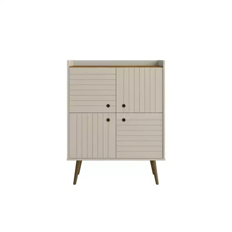 45.5 Bogart Mid-Century Modern 4 Shelf Accent Cabinet - Manhattan Comfort