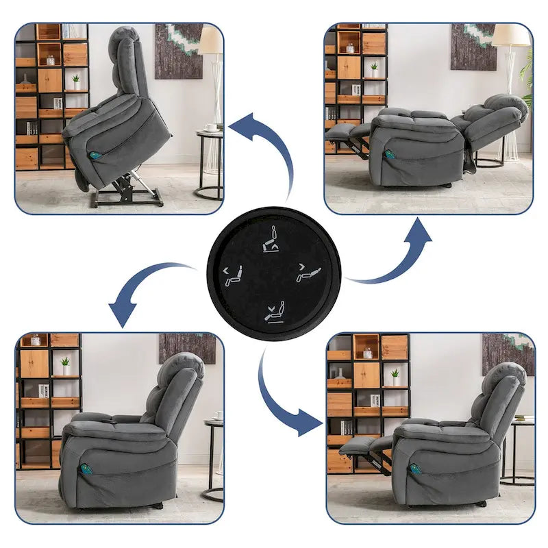 Lay flat recliner Power Lift Recliner Chair for Elderly with Massage and Heat 11