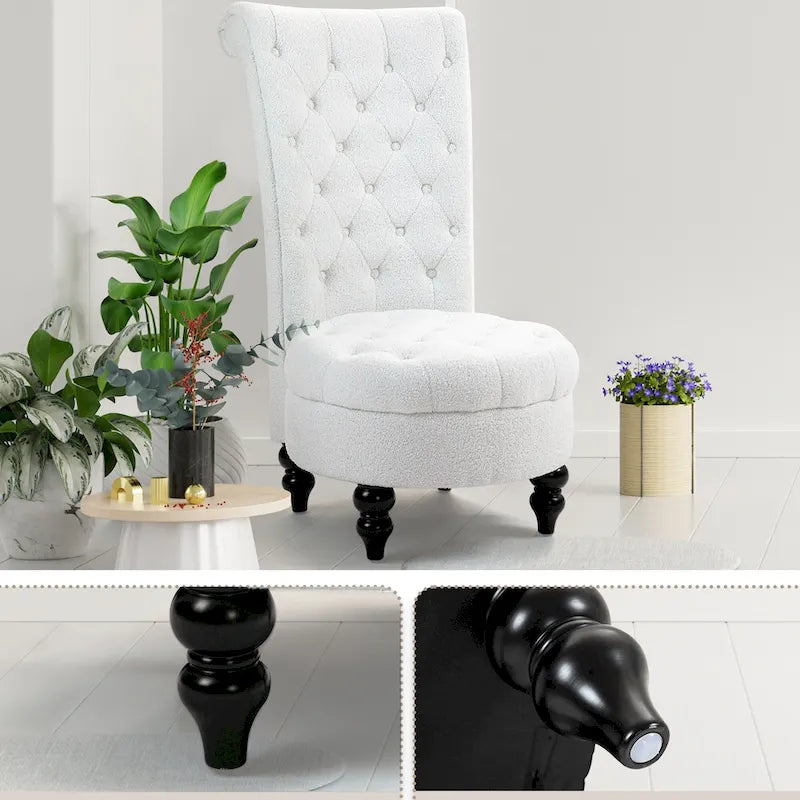 AVAWING Set of 2 Throne Royal Chair Thick Padding and Rubberwood Legs 24