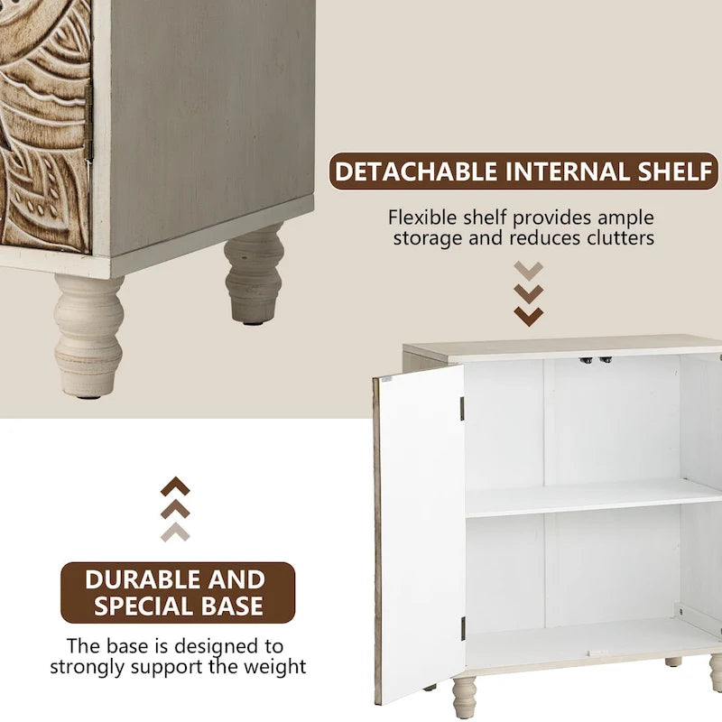 COSIEST Vintage Sideboard Storage Cabinet and Buffet 5