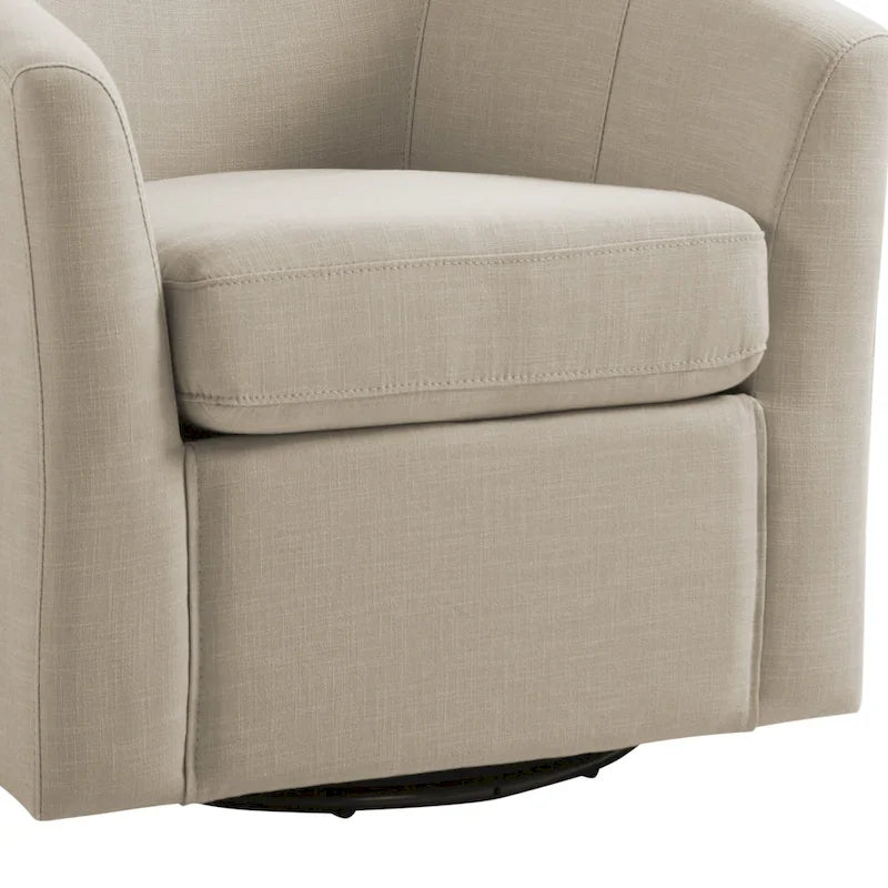Set of 2 Modern Upholstered Swivel Barrel Chair Living Room Accent Chair 22