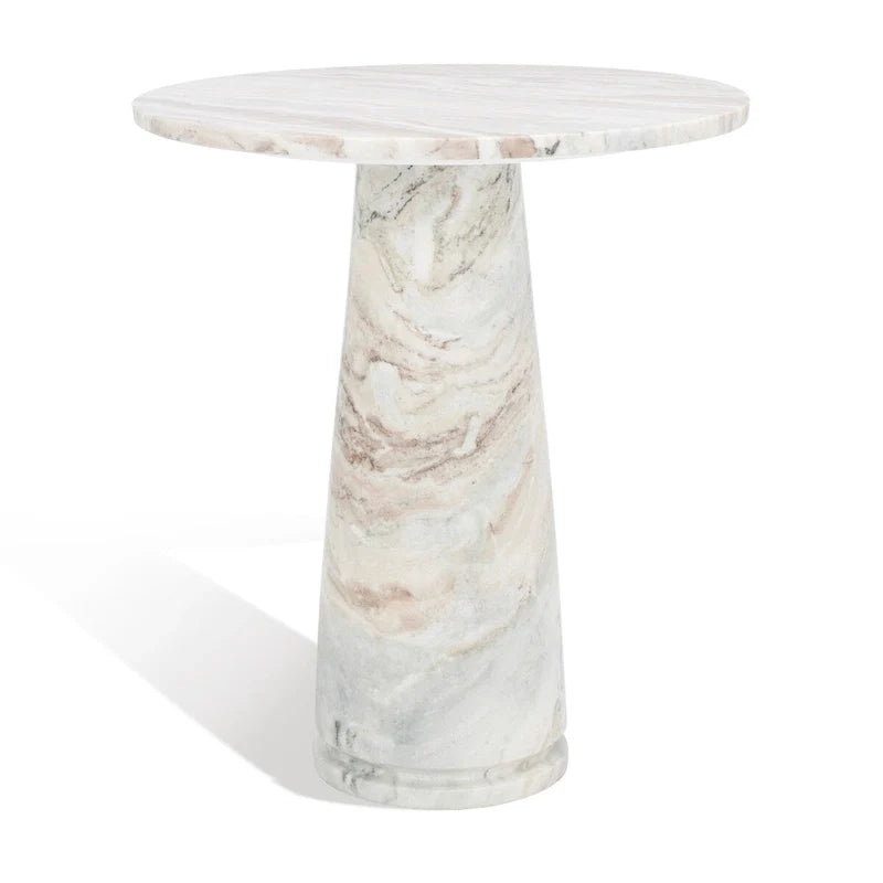 SAFAVIEH Couture Ghicu Tall Round Marble Accent Table - 22 In W x 21 In D x 24 In H - 21Wx21Dx24H 4