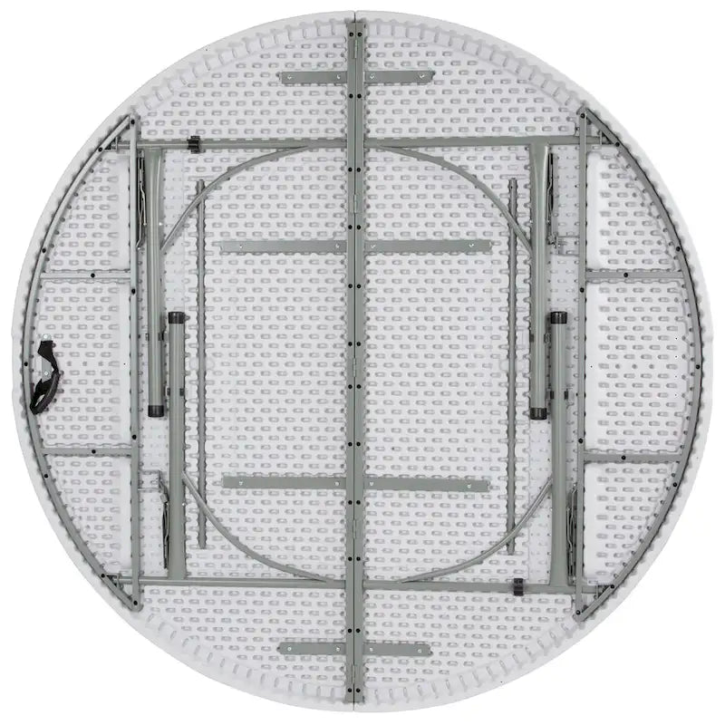 6-Foot Round Bi-Fold Plastic Event Folding Table with Handle 9