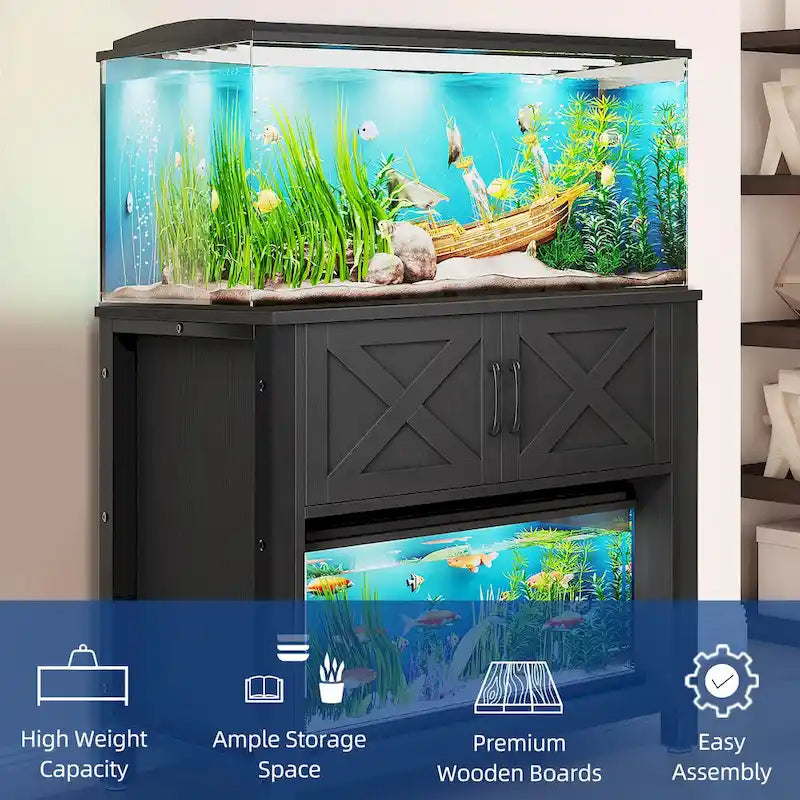 Moasis 40-50 Gallon Aquarium Stand Cabinet Fish Tank Stand with Power Outlets 3