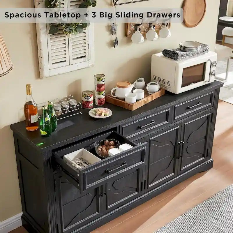 Farmhouse Buffet Sideboard Cabinet,Coffee Bar Wine Bar for Dining Room - N/A 26