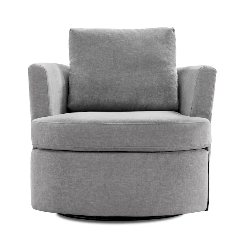 Modern Chenille Upholstered Swivel Accent Barrel Chair Set Modern Swivel Armchair for Living Room 39
