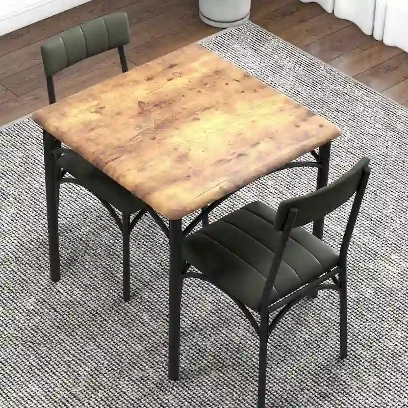 Set Tavolo da Pranzo da Cucina per 2 con Sedie Imbottite 10