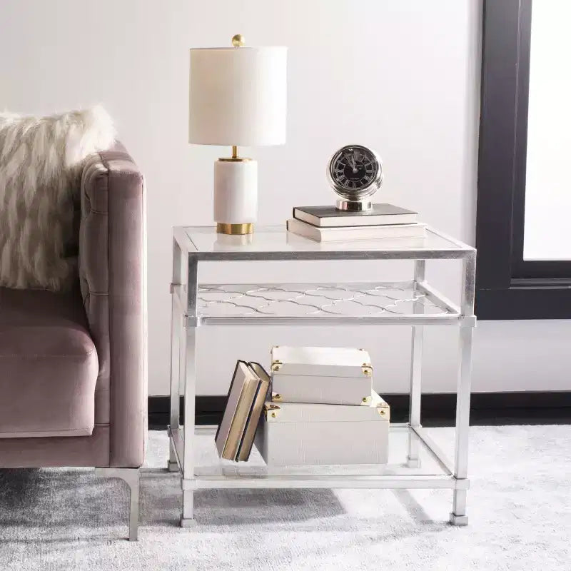 Tavolino Hanzel Gold Leaf in vetro - AMH8312 - Safavieh Couture 14