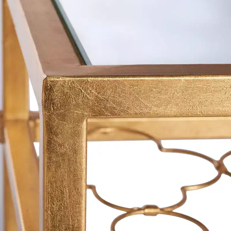 Tavolino Hanzel Gold Leaf in vetro - AMH8312 - Safavieh Couture 3