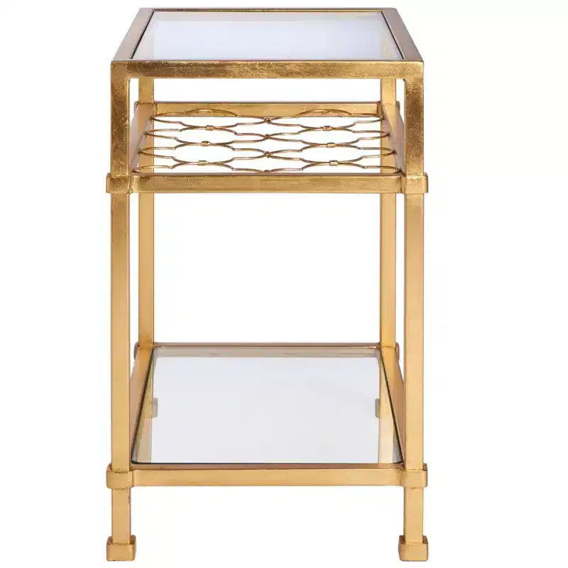 Tavolino Hanzel Gold Leaf in vetro - AMH8312 - Safavieh Couture 9