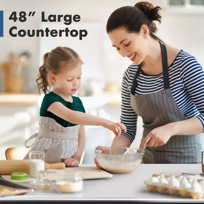 Tavolo da cucina commerciale Costway 30 x 48, in acciaio inox, per la preparazione di alimenti e da lavoro, colore argento 4