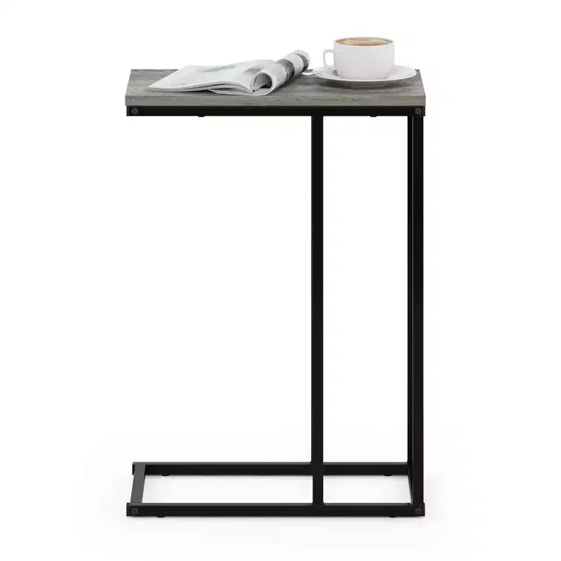 Tavolino da divano Furinno Modern Coffee Tray con vassoio, tavolino laterale divano, tavolino da salotto, stand console, tavolino TV, tavolino da snack per soggiorno e arredamento casa, rovere francese grigio