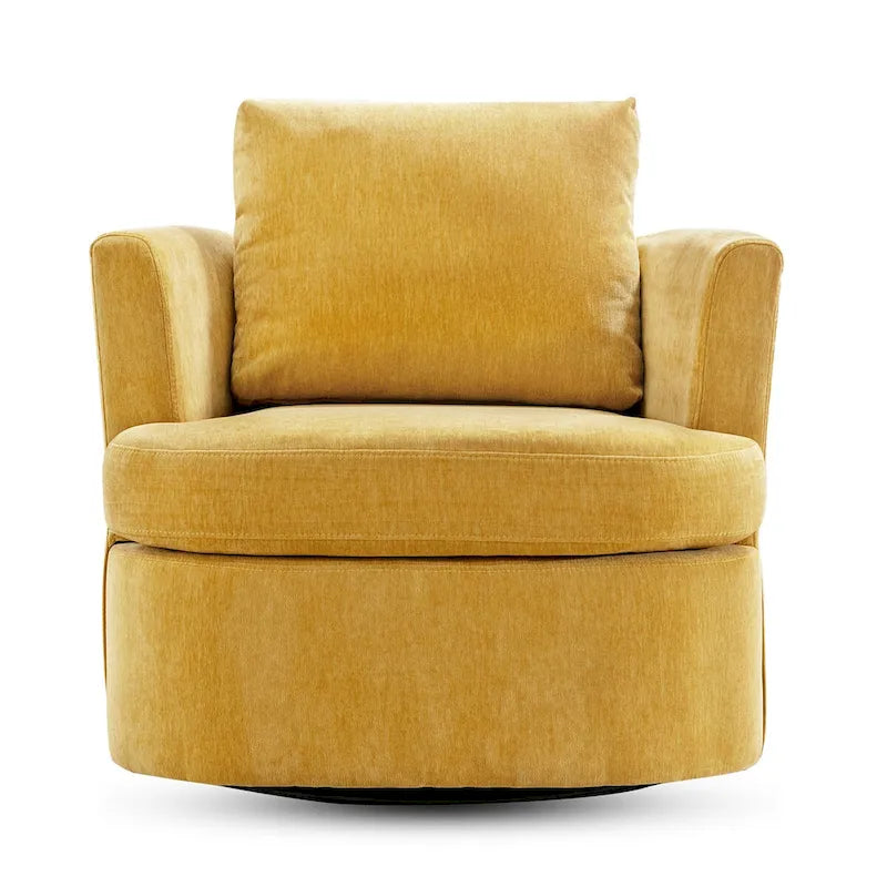 Modern Chenille Upholstered Swivel Accent Barrel Chair Set Modern Swivel Armchair for Living Room 30