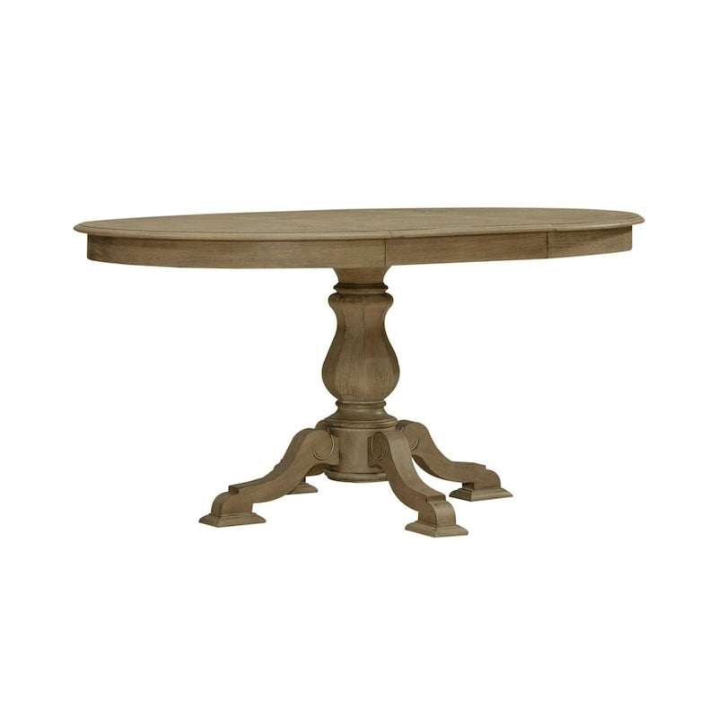 Magnolia Manor Round Pedestal Dining Table with Expandable Leaves - 2 Finishes 18
