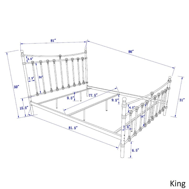 Xander Dark Brown Steel Bed by iNSPIRE Q Classic 12