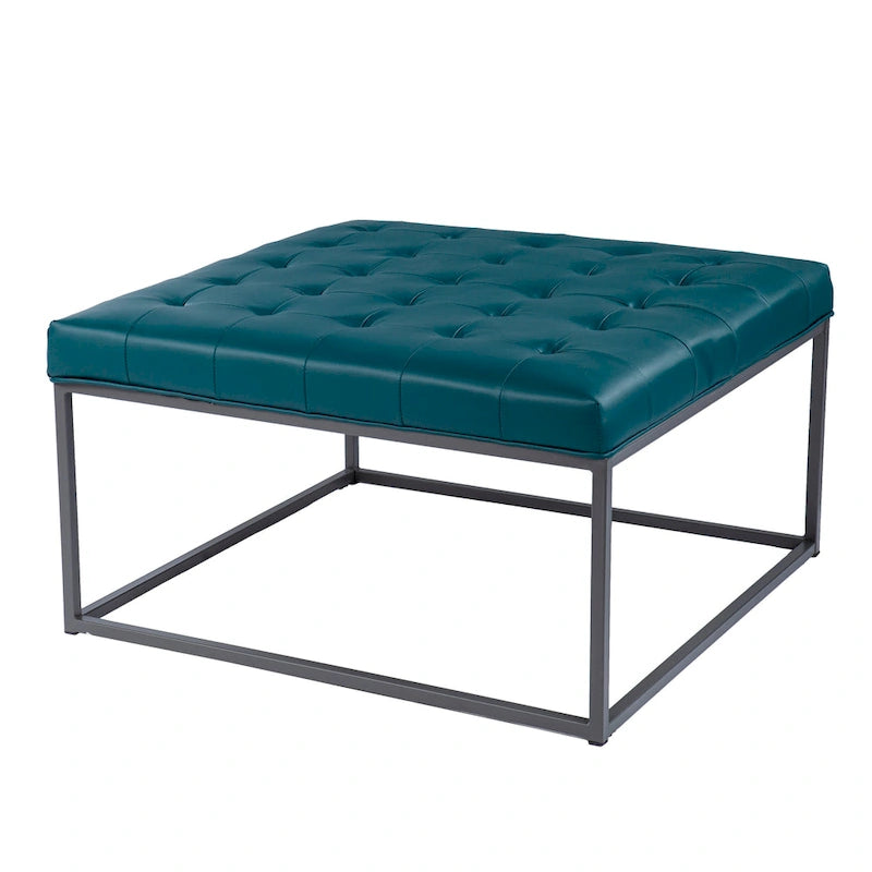 SEI Furniture Healy Faux Leather Tufted Ottoman 5