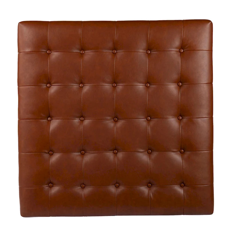 SEI Furniture Healy Faux Leather Tufted Ottoman 17