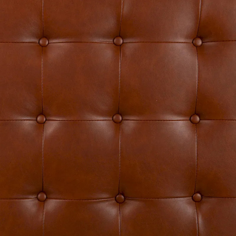 SEI Furniture Healy Faux Leather Tufted Ottoman 18