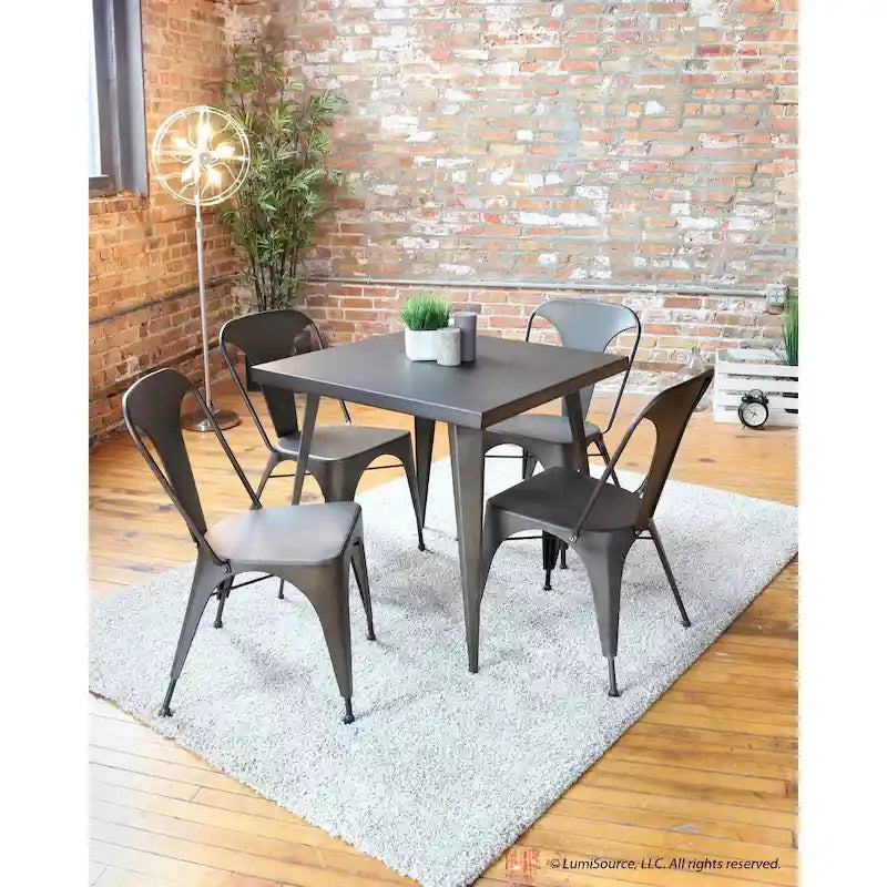 Carbon Loft Swan Industrial Square Metal Dining Table - N/A 4