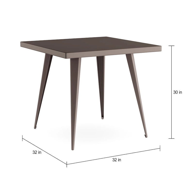 Carbon Loft Swan Industrial Square Metal Dining Table - N/A 5