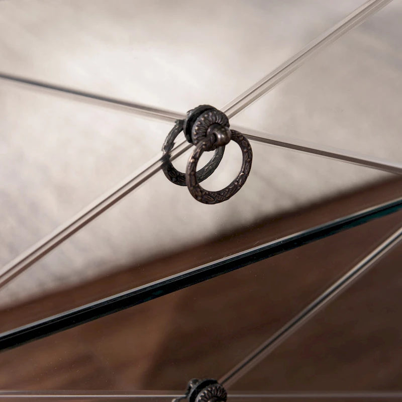 Tavolino a specchio moderno di metà secolo Churchill SEI Furniture con vano portaoggetti 3