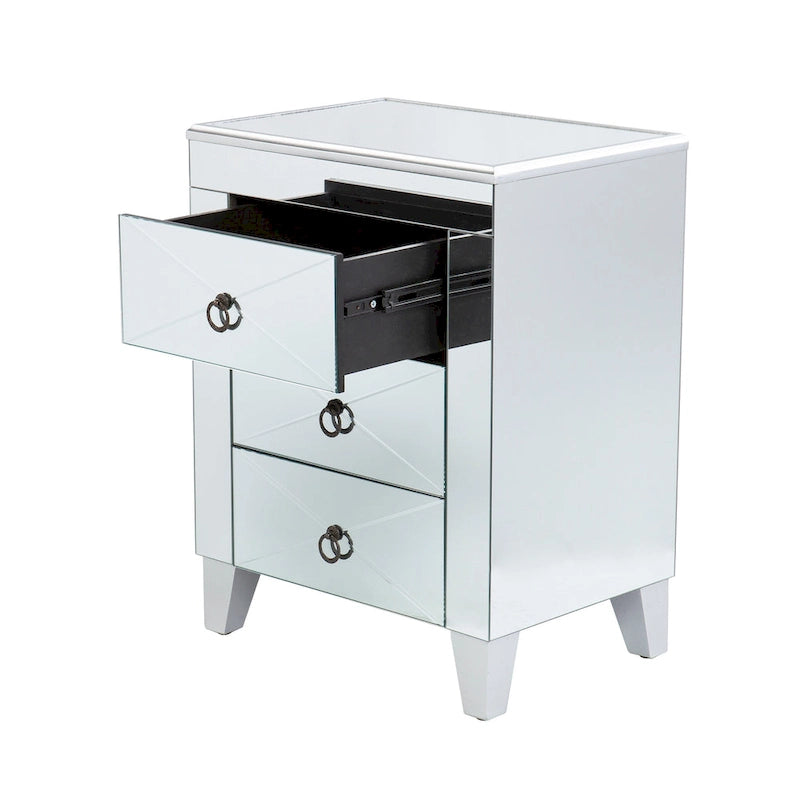 Tavolino a specchio moderno di metà secolo Churchill SEI Furniture con vano portaoggetti 6
