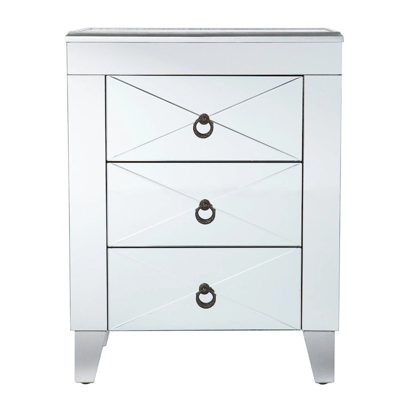 Tavolino a specchio moderno di metà secolo Churchill SEI Furniture con vano portaoggetti 7