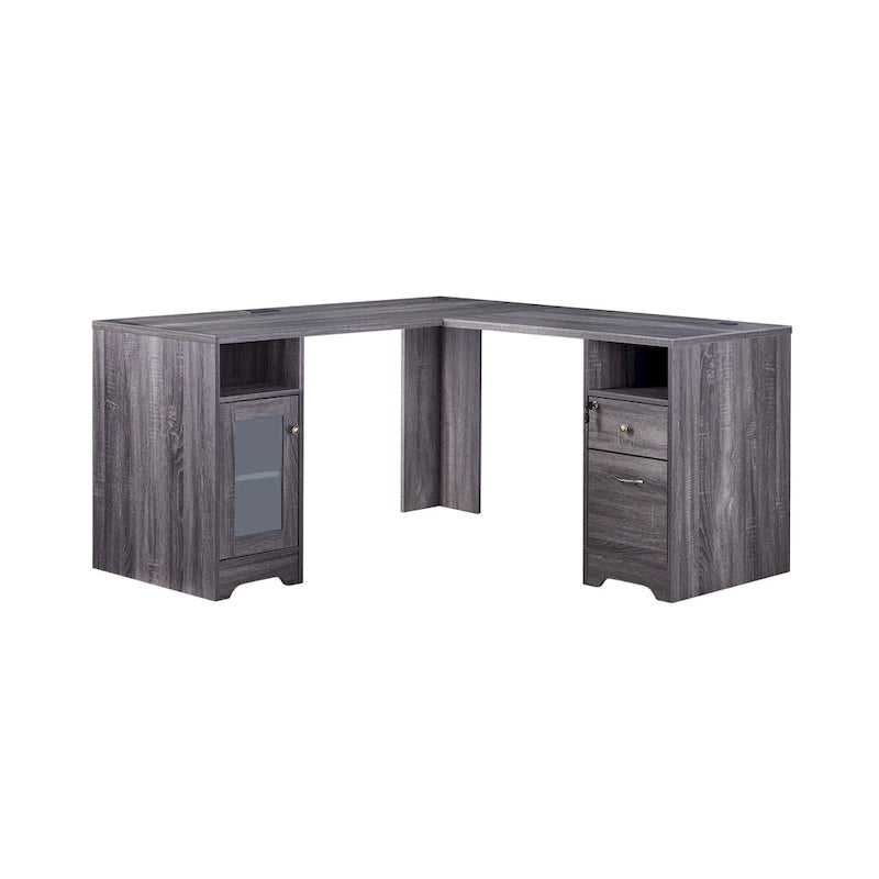 Barlon Transitional 59-inch L-shaped Computer Desk with USBs by Furniture of America 4