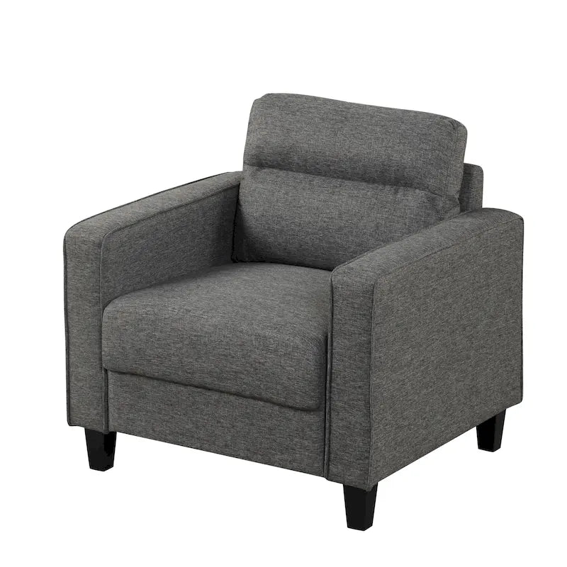Wystan Contemporary Track Arms Chair with Solid Wood Tapered Legs, Upholstered Fabric Single Sofa Chair by Furniture of America 14