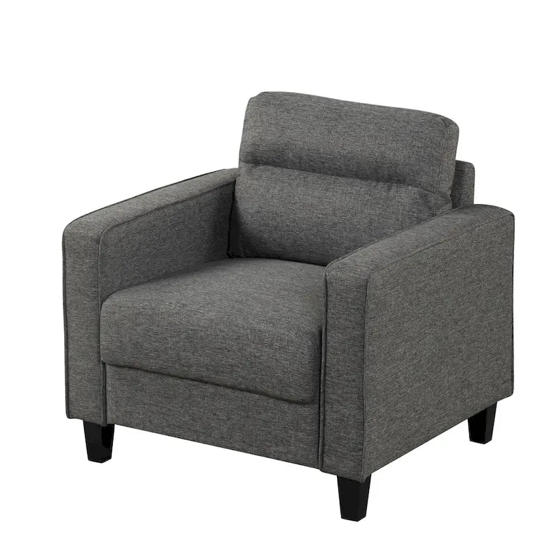 Wystan Contemporary Track Arms Chair with Solid Wood Tapered Legs, Upholstered Fabric Single Sofa Chair by Furniture of America 5