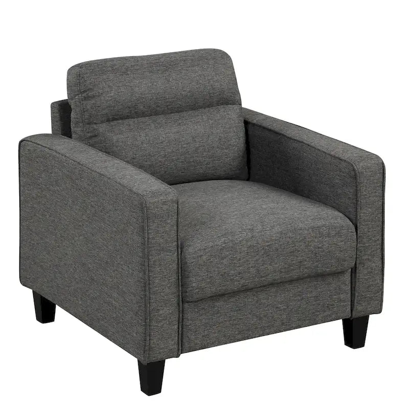 Wystan Contemporary Track Arms Chair with Solid Wood Tapered Legs, Upholstered Fabric Single Sofa Chair by Furniture of America 7