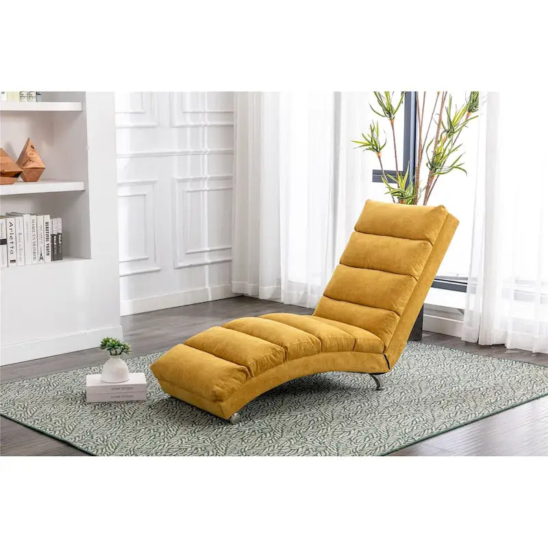 Linen Chaise Lounge Indoor Chair - 58.27 x 21.65 x 34.25 15