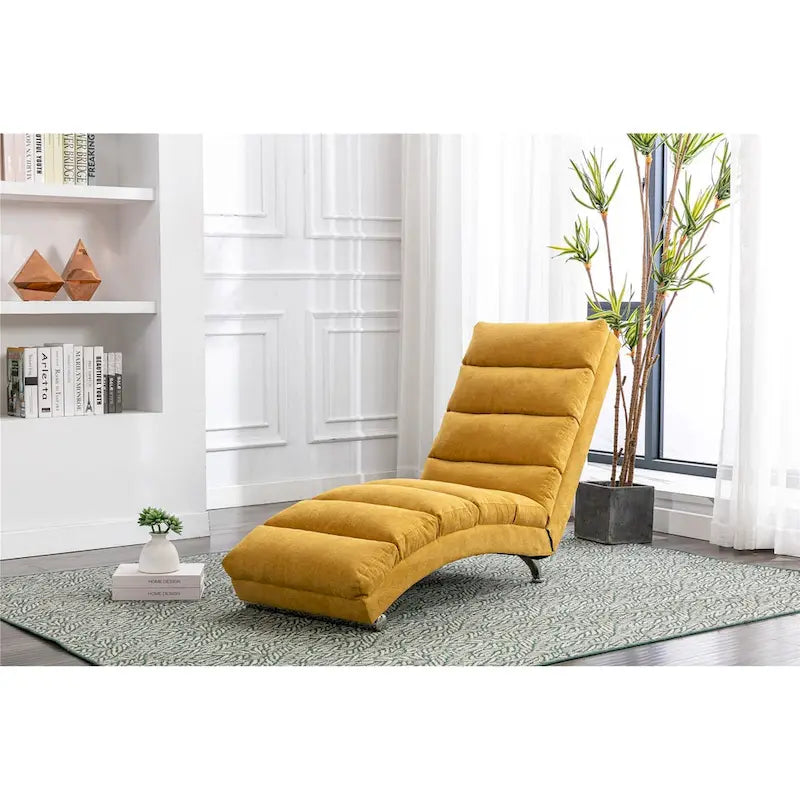 Linen Chaise Lounge Indoor Chair - 58.27 x 21.65 x 34.25 3