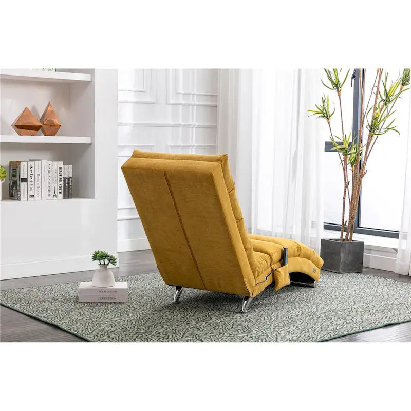 Linen Chaise Lounge Indoor Chair - 58.27 x 21.65 x 34.25 4