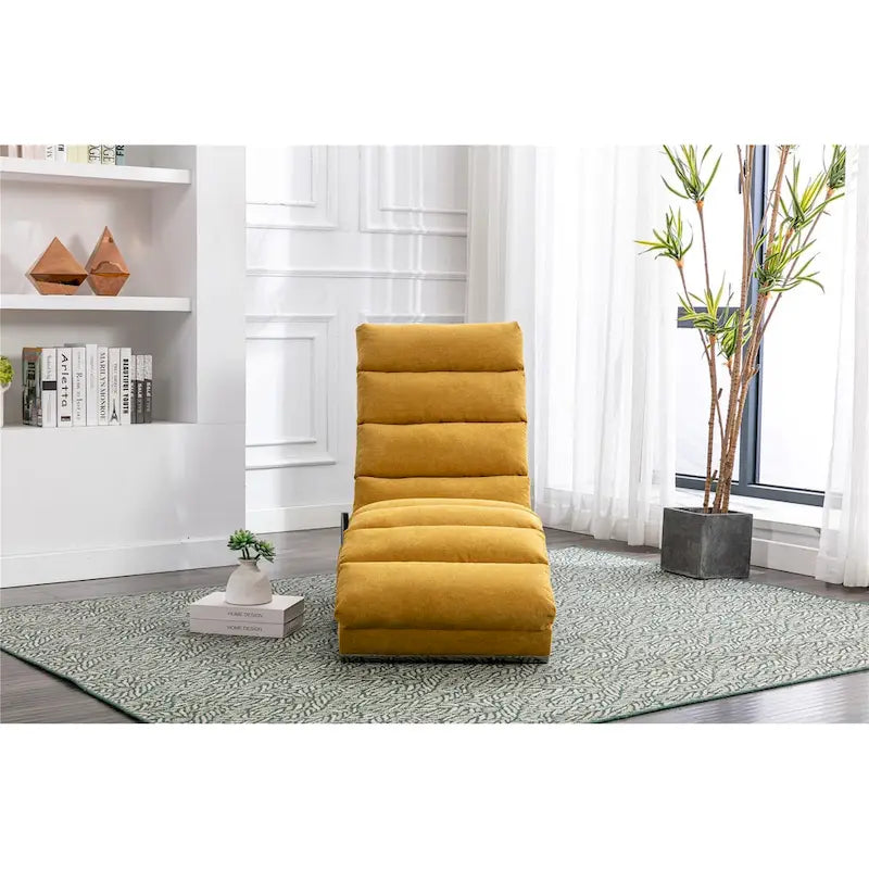 Linen Chaise Lounge Indoor Chair - 58.27 x 21.65 x 34.25 5