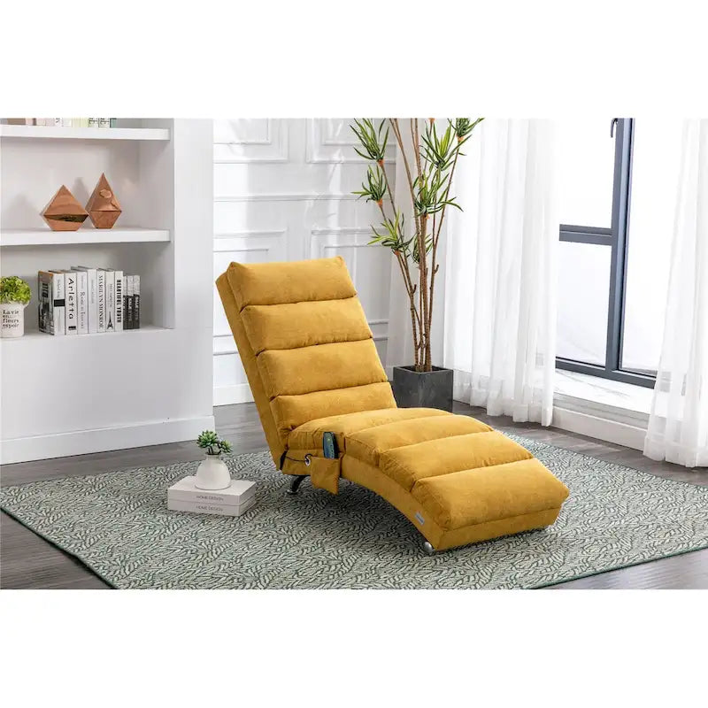 Linen Chaise Lounge Indoor Chair - 58.27 x 21.65 x 34.25 7