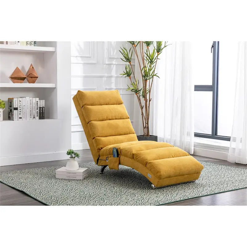 Linen Chaise Lounge Indoor Chair - 58.27 x 21.65 x 34.25 8