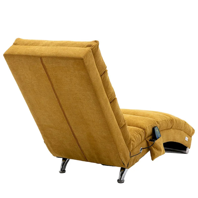 Linen Chaise Lounge Indoor Chair - 58.27 x 21.65 x 34.25 9